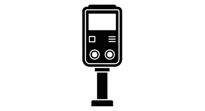 Vector illustration of parking meter icon, electronic payment terminal for parking spaces on a transparent background