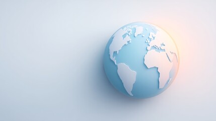 Fototapeta premium Climate change infographic base, clean earth globe with subtle warm gradient atmosphere, minimal design, strong copy space, educational stock background