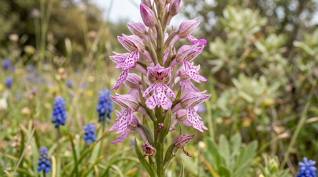 Vibrant Pink Orchid Flower in Natural Habitat 1.