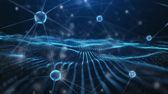 Abstract digital network connections data flow futuristic technology background