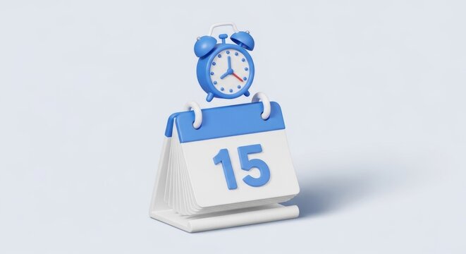 Calendar and clock illustrate time management planning and deadlines concept
