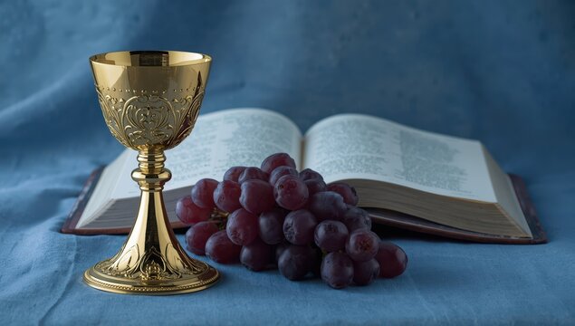 Christianity symbols arrangement. Space for text.