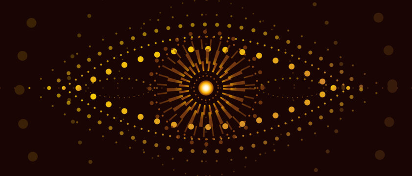 Luxury gold elite cyber vision eye halftone abstract background