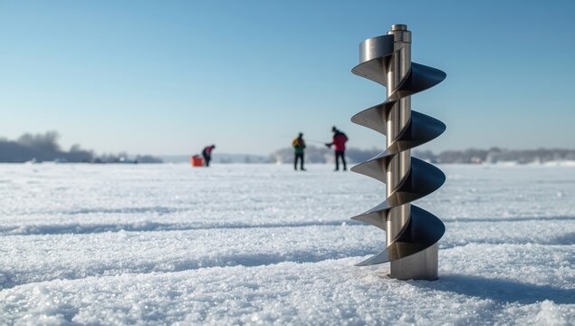 Drill bit for ice fishing.