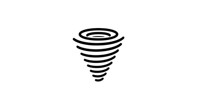 Minimalist tornado vector icon. Simple monoline cyclone symbol for modern UI design.