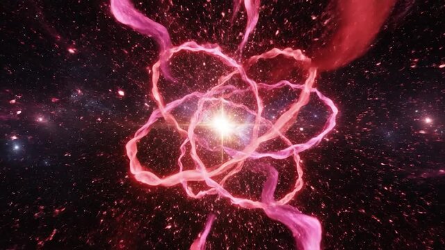 A bright supernova explosion glows in the deep dark space