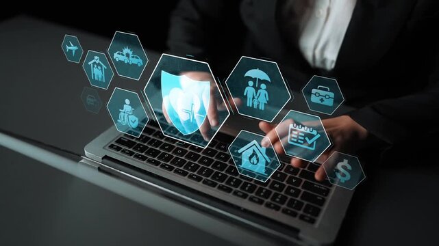 Security and insurance concept showing protection coverage for health, travel, home, car, life, and financial safety, emphasizing trust and policy assurance Marrow