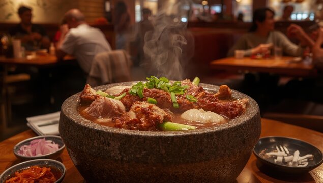 Pork spine stew