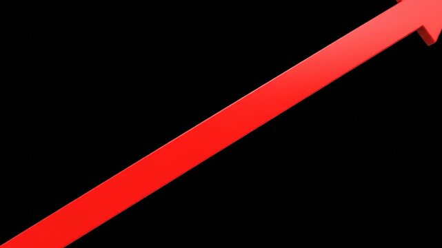 A bright red arrow points upward against a solid black background