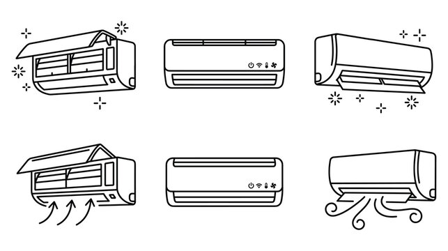 Modern air conditioner units for cooling and climate control.