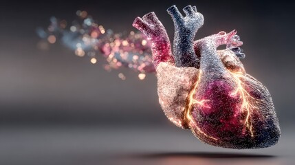 Fototapeta premium Heart with sparks flying out.
