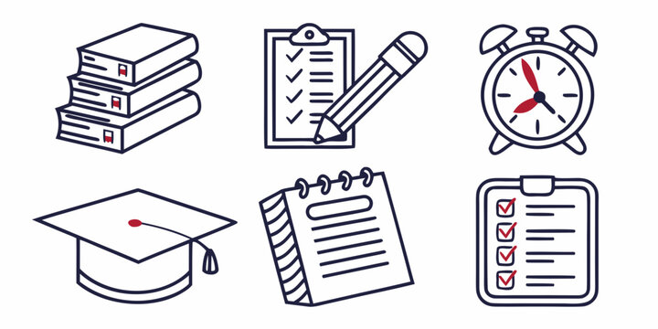 Minimalist line of folders, files, documents, and archive symbols line folder paper