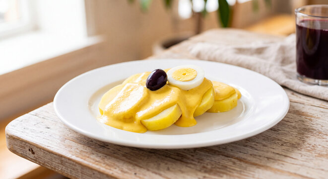 Papa a la Huancaina Traditional Peruvian Boiled Potatoes with Creamy Cheese Sauce