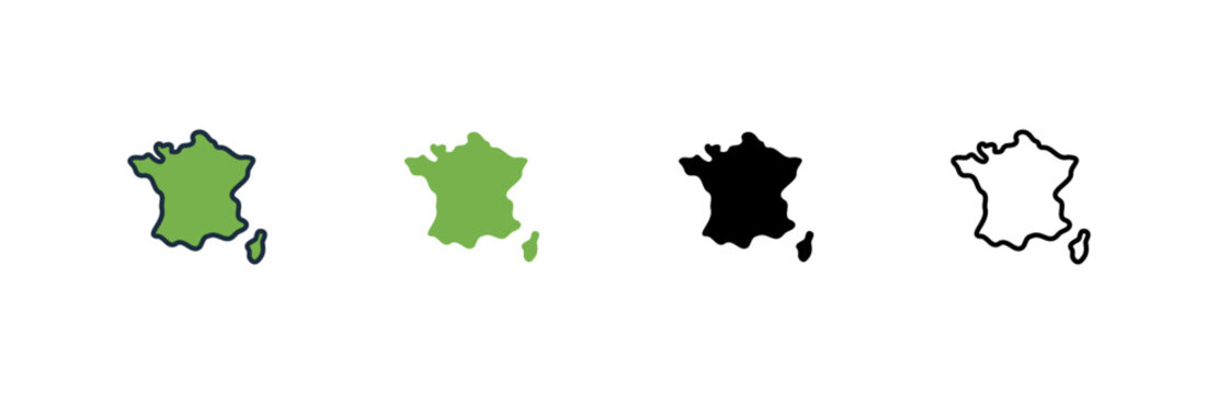 France map icon. Country territory shape. Travel geography and location. Culture heritage and tourism.