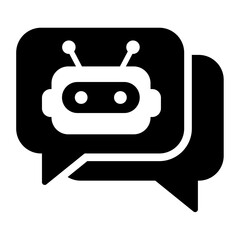 Naklejka premium Robot Chatbot Speech Bubble AI Chat Message Icon