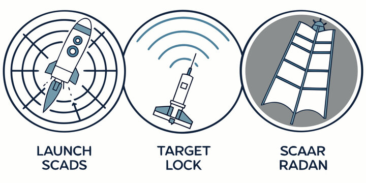 Launch, target lock, and radar for missile control systems scud