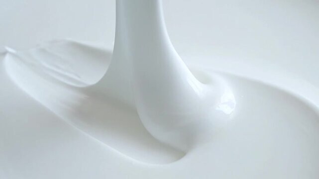 A metal spatula spreads thick white cosmetic cream on a smooth surface