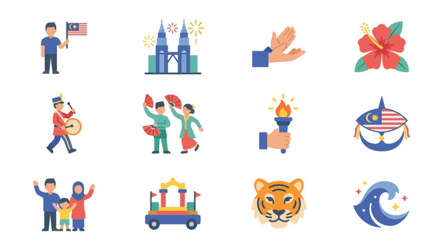 Malaysia National Day Celebration Icons: Independence, Culture, and Patriotism