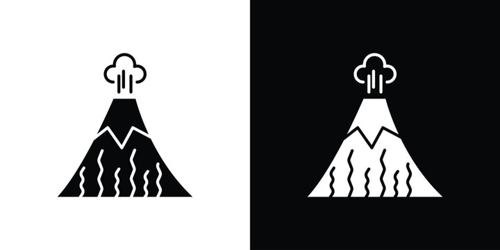 Volcano icon vector logos set