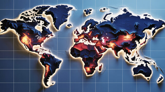 Isometric global sales heatmap Q4 density 16:9 infographic