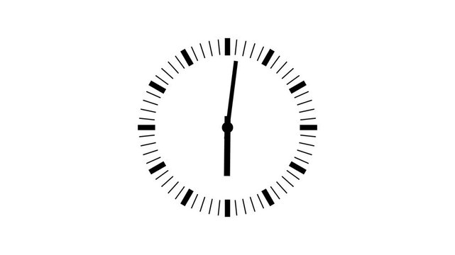 Clock icon animation on transparent background with alpha channel. Clock animation represents timer process, time tracking. analog clock animation. clock spinning animation. 4k video