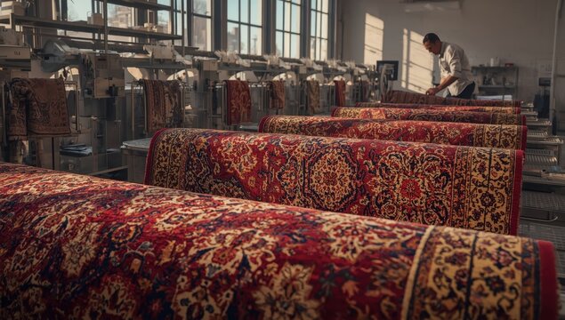 Cleaning exquisite rugs with EFA tools.