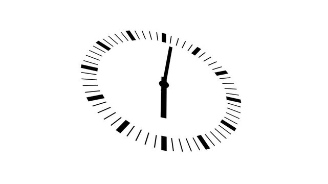 Clock icon animation on transparent background with alpha channel. Clock animation represents timer process, time tracking. analog clock animation. clock spinning animation. 4k video