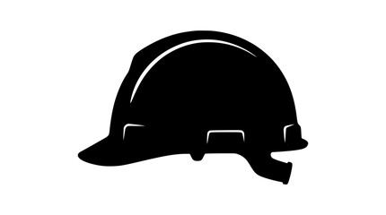 Fototapeta premium Black hard hat silhouette icon for construction and safety