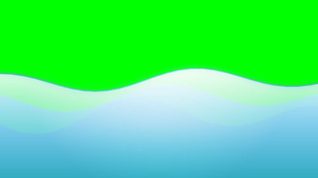 Animated Blue Water Wave Surface Loop with Green Screen Background.