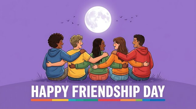 Happy friendship day celebrating best friends friends forever with a group