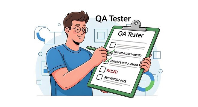 Quality assurance tester working on multiple devices.