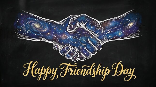 Friendship day celebrating best friends a bond that lasts forever cosmic handshake