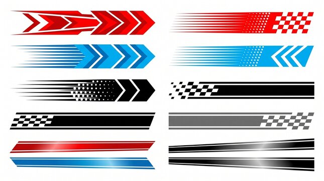 Racing Graphic Stripes and Decals Set for Car Body Vehicle Styling