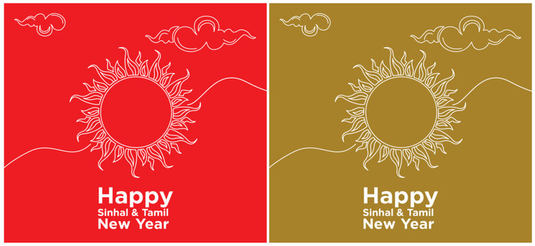 Sinhala and Tamil New Year wishes, Wish you all a very happy and prosperous new year, vector illustration