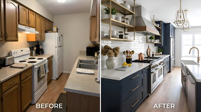 Kitchen Renovation Before and After: Old to Modern Style Makeover