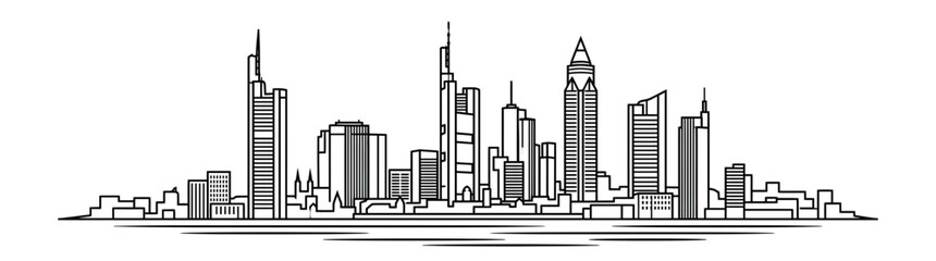 Obraz premium Modern City Skyline Sketch Outline
