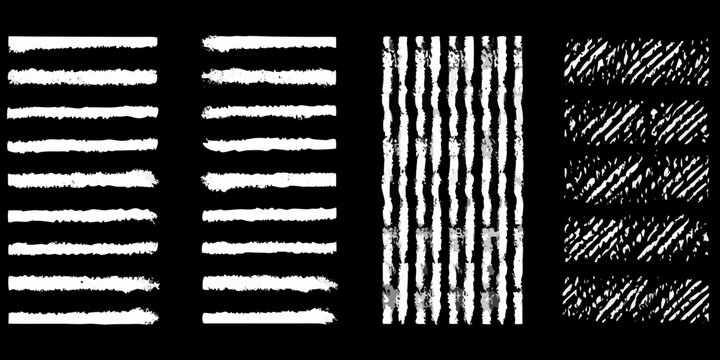 textured white chalk and dry brush strokes on black background artistic stroke texture painting graphic design element pattern abstract visual
