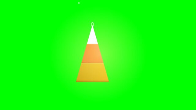 Animated Candy Corn Character Dancing on Green Screen Background.