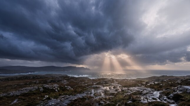 Dramatic dark storm clouds gathering in the sky