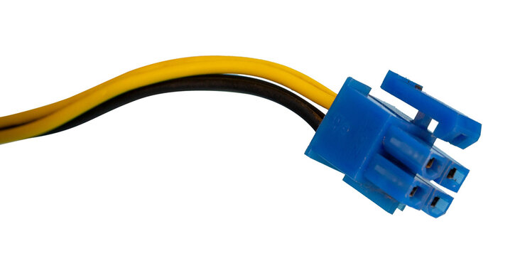 4-Pin PCIe Power Connector Cable Isolated on Transparent Background