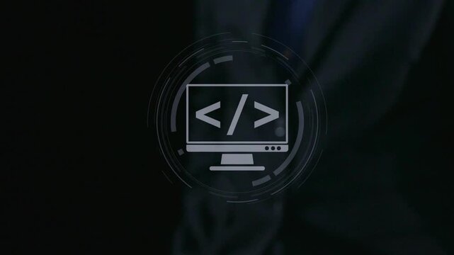 Modern web development concept featuring coding symbols, web development process, web development interface, and web development tools with futuristic design. Elide