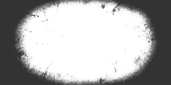 A vintage oval shape with a textured, grainy appearance, resembling an old film frame or a spotlight effect.