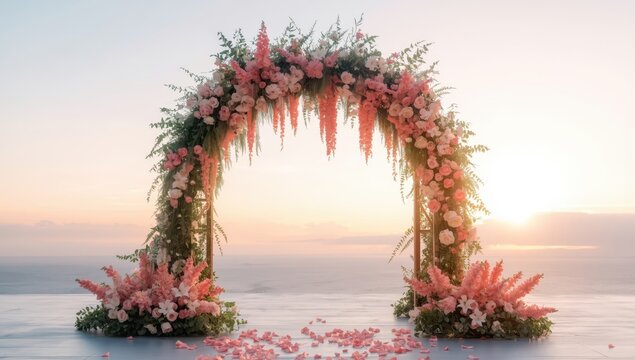 Stunning floral arch for a wedding send-off.