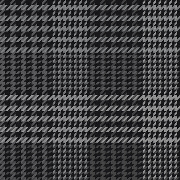 Seamless Houndstooth plaid pattern, gray, black, classic feel, suitable for designing clothes, skirts, suits, shirts and fashion pants, vector illustration.