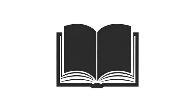 A minimalist icon of an open book with a simple design