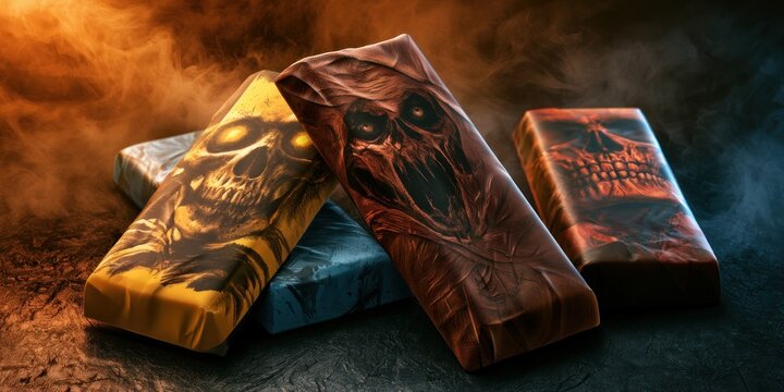 Horror Wrapped Chocolate Bars with Skull Artwork