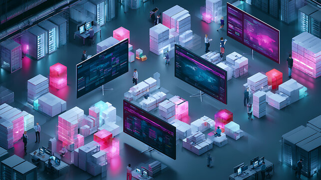 AI-driven supply chain optimization visualized on large digital screens (3)