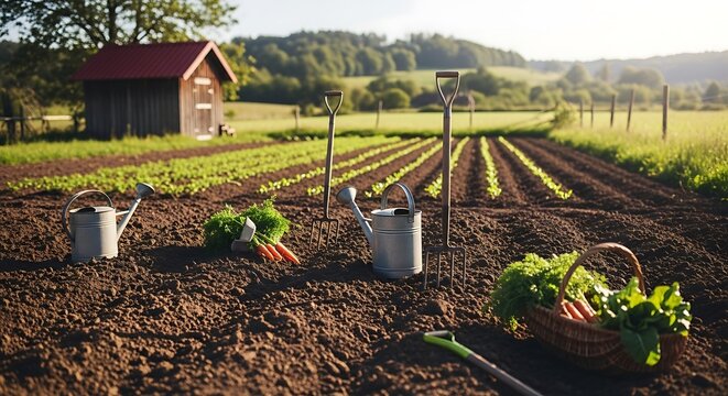 Farmer tending young plants in greenhouse nursery.