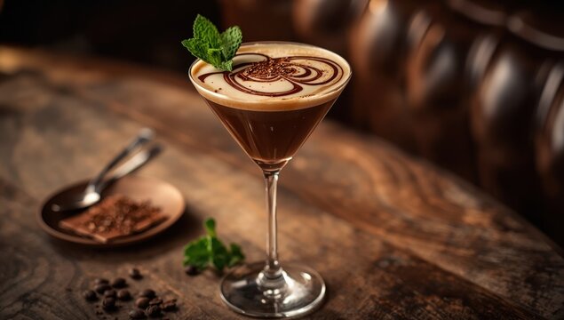 minty chocolate coffee cocktail