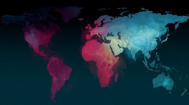 A digital map showing economic inequality between regions of the world